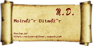 Molnár Ditmár névjegykártya